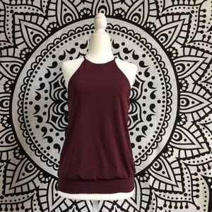 ⚡️NWT!⚡️ Express High Neck Maroon Banded Top